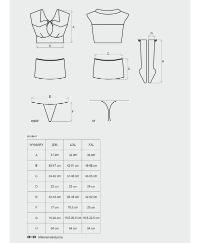 Kostium erotyczny uczennica przebranie student sm