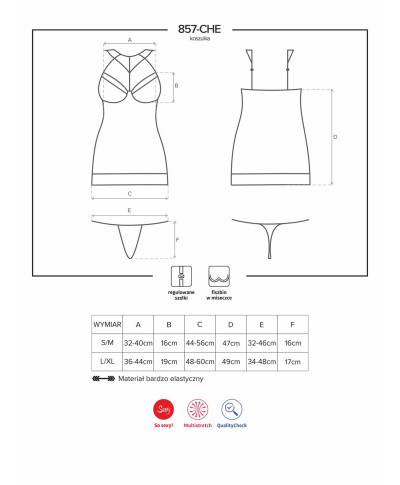 Koronkowa koszulka komplet stringi obsessive sm