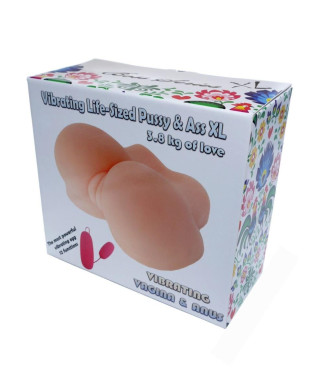 Masturbator realistyczny 2 otwory wibracje 3kg xl