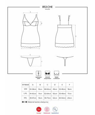 Zmysłowy komplet koszulka stringi obsessive lxl