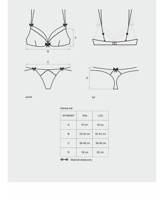 Komplet stanik stringi koronkowy obsessive lxl