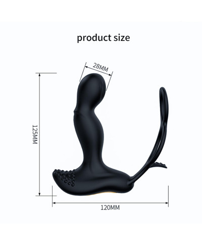 Masażer prostaty z funkcją grzania pierścień na penisa jądra 7trybów USB