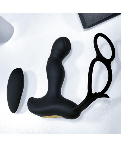 Masażer prostaty z funkcją grzania pierścień na penisa jądra 7trybów USB