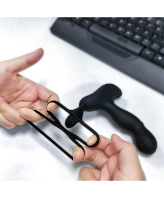 Masażer prostaty z funkcją grzania pierścień na penisa jądra 7trybów USB