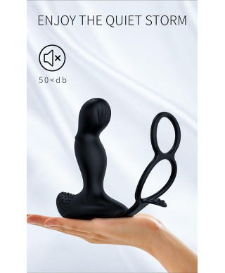 Masażer prostaty z funkcją grzania pierścień na penisa jądra 7trybów USB