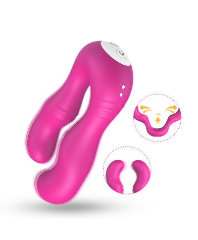 Podwójny wibrator lesbijski dla par 9 trybów 14cm