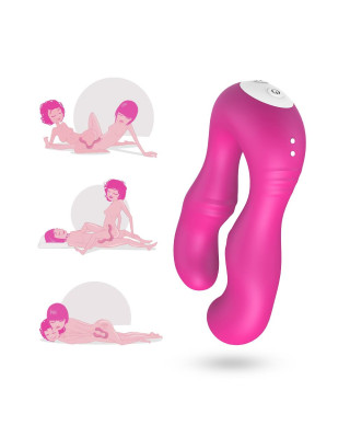 Podwójny wibrator lesbijski dla par 9 trybów 14cm