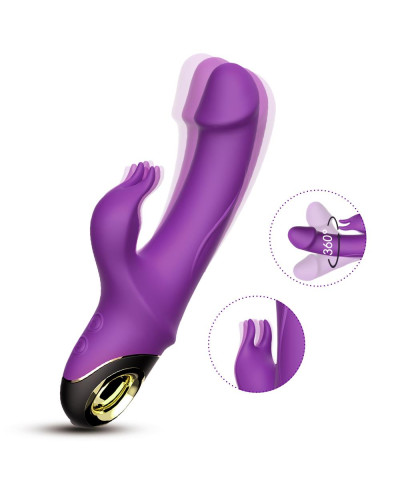 Wibrator królik z masażerem łechtaczki 22cm 9 tryb