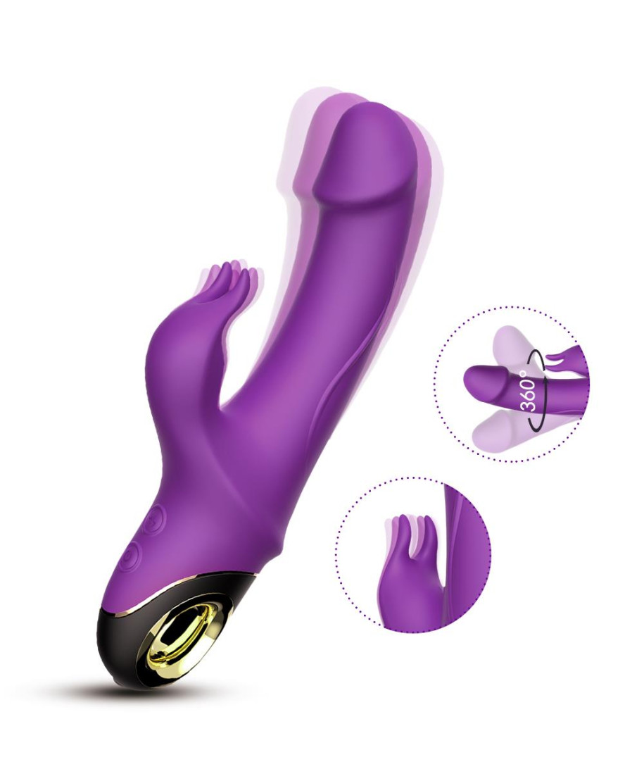 Wibrator królik z masażerem łechtaczki 22cm 9 tryb