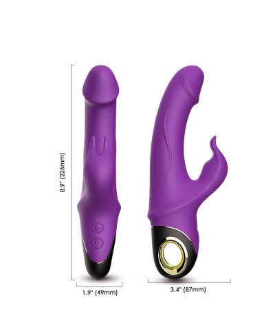 Wibrator królik z masażerem łechtaczki 22cm 9 tryb