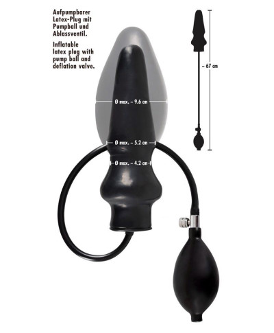 Lateksowy pompowany plug analny powiększany 20cm