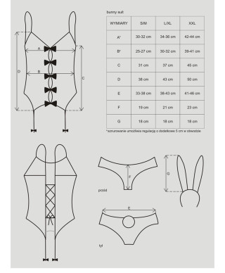 Figlarny sex kostium strój króliczek obsessive sm