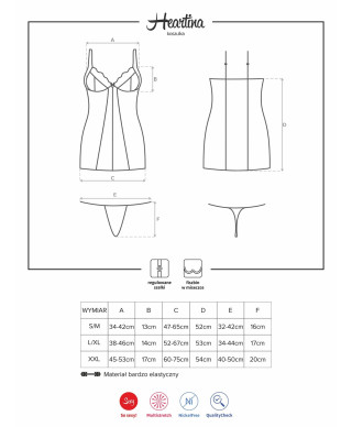 Gorąca sex koszulka stringi komplet heartina lxl