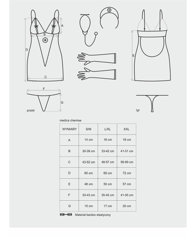 Kostium erotyczny pielęgniarka medica sm stetoskop