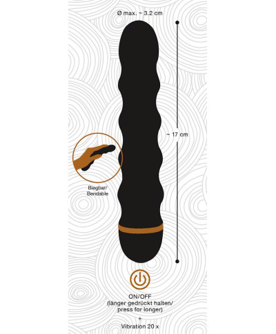 Wibrator analny waginalny penetrator 17cm 20trybów