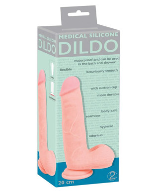 Duże grube dildo jak żywy penis na przyssawce 20cm