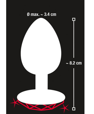 Ozdobny korek analny z sercem kryształek plug 8cm