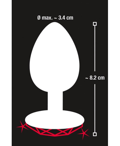 Ozdobny korek analny z sercem kryształek plug 8cm