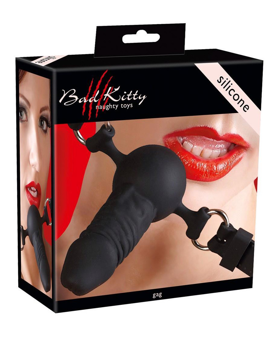 Knebel z silikonowym penisem dildo bondage bdsm