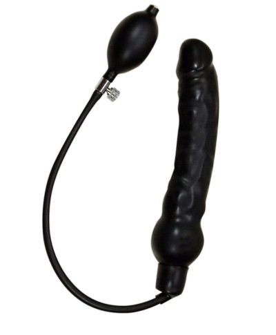 Nadmuchiwane czarne dildo penis z lateksu 25 cm