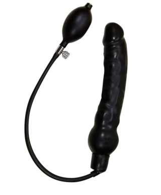 Nadmuchiwane czarne dildo penis z lateksu 25 cm