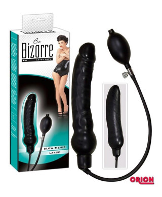 Nadmuchiwane czarne dildo penis z lateksu 25 cm