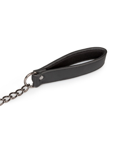 Wiązania-Leather Collar With Nipple Chains
