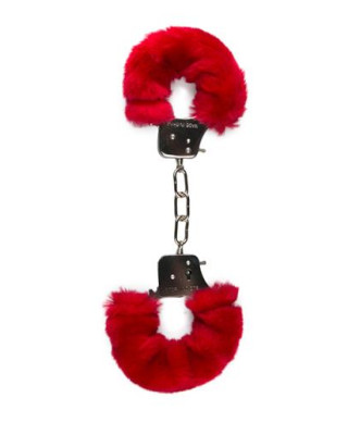 Kajdanki-furry handcuffs - red