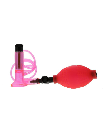 Pompka-clitoral vibrating pump - clear hot pink