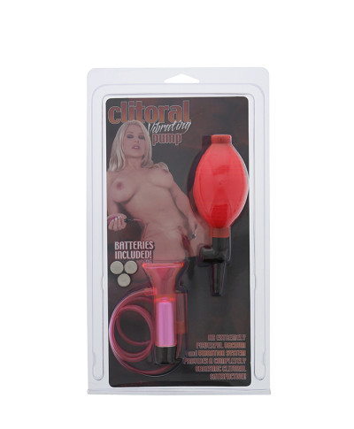 Pompka-clitoral vibrating pump - clear hot pink