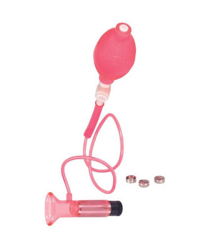 Pompka-clitoral vibrating pump - clear hot pink