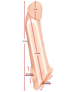 Nasadka rozciągliwa na penisa jądra wydłuża 21cm