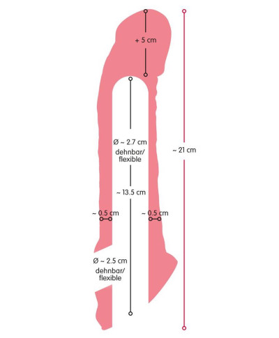 Nasadka rozciągliwa na penisa jądra wydłuża 21cm