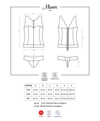 Koronkowy gorset stringi komplet obsessive sm