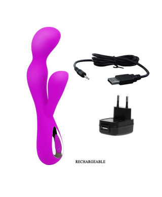 Wibrator z masażerem łechtaczki gspot 19cm 10 tryb