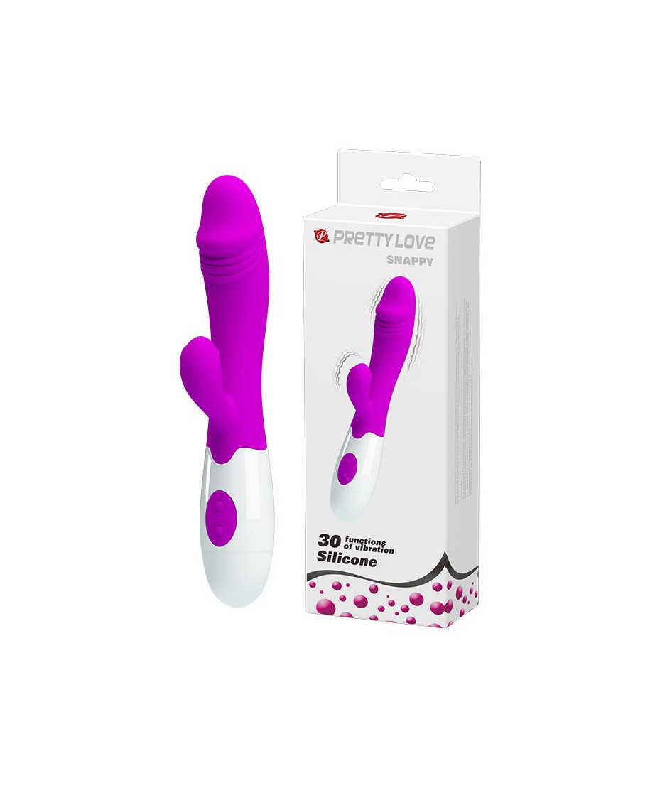 Króliczek wibrator z sex masażerem 19cm 30 trybów