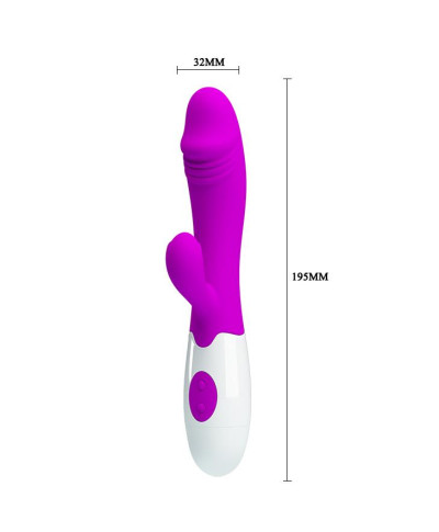 Króliczek wibrator z sex masażerem 19cm 30 trybów