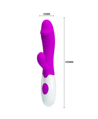 Króliczek wibrator z sex masażerem 19cm 30 trybów