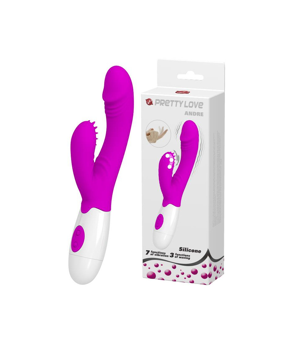 Wygięty wibrator punkt g z masażerem 20cm 7trybów