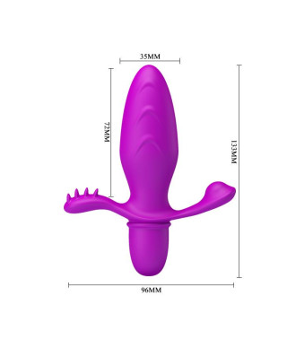 Wibrujący korek analny z wypustkami 10trybów 13cm