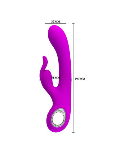 Wibrator z podwójnym masażerem łechtaczki 19cm