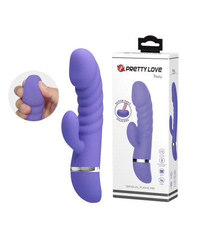 Sex wibrator ze stymulatorem łechtaczki 7tryb 18cm