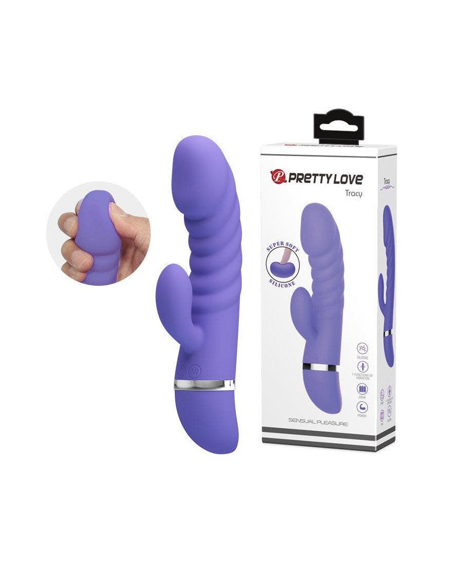 Sex wibrator ze stymulatorem łechtaczki 7tryb 18cm