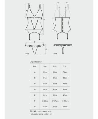 Gorset stringi czarny sex komplet obsessive xxl