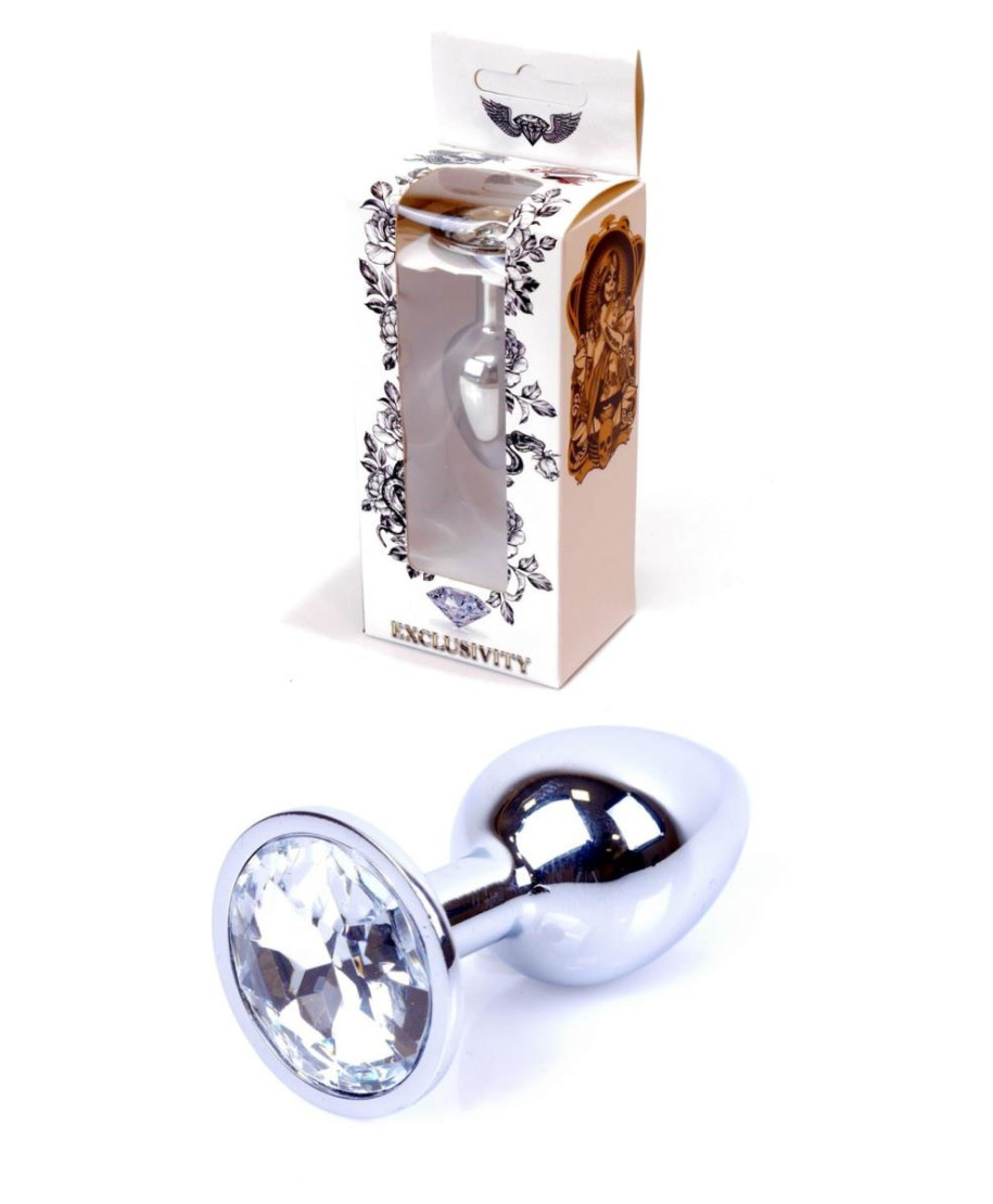 Metalowy korek analny stalowy plug kryształ 7cm