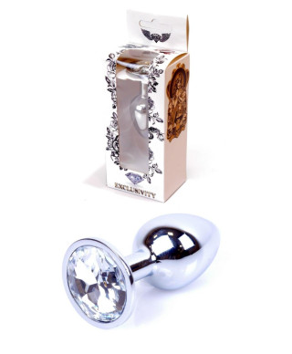 Metalowy korek analny stalowy plug kryształ 7cm