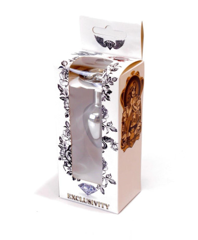 Metalowy korek analny stalowy plug kryształ 7cm