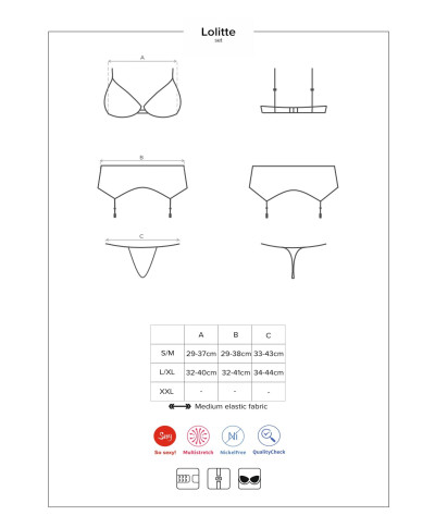 Biustonosz pas stringi sex komplet obsessive sm