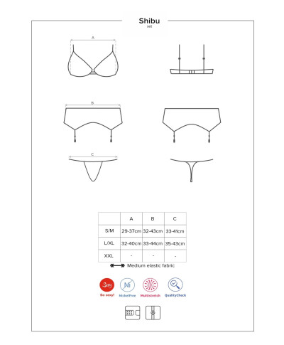 Sexy komplet biustonosz pas stringi obsessive lxl