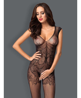 Prześwitujące bodystocking otwarty krok f234 sml